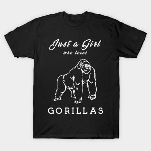 Cute Gorilla T-Shirt, Gift For Animal Lover, Women, Men, Girl, and Boy T-Shirt